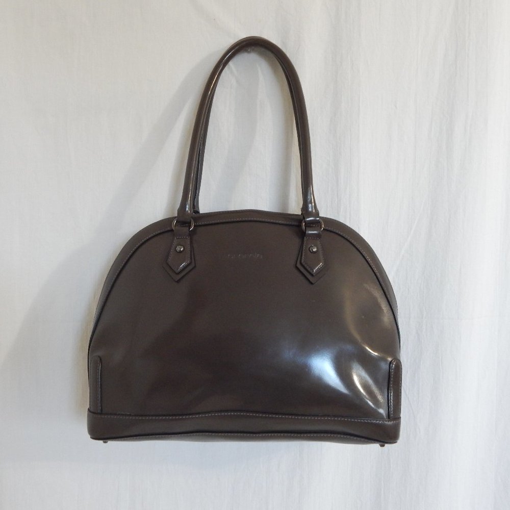 Cromia Brown Patent Leather Large Shoulder Bag Purse